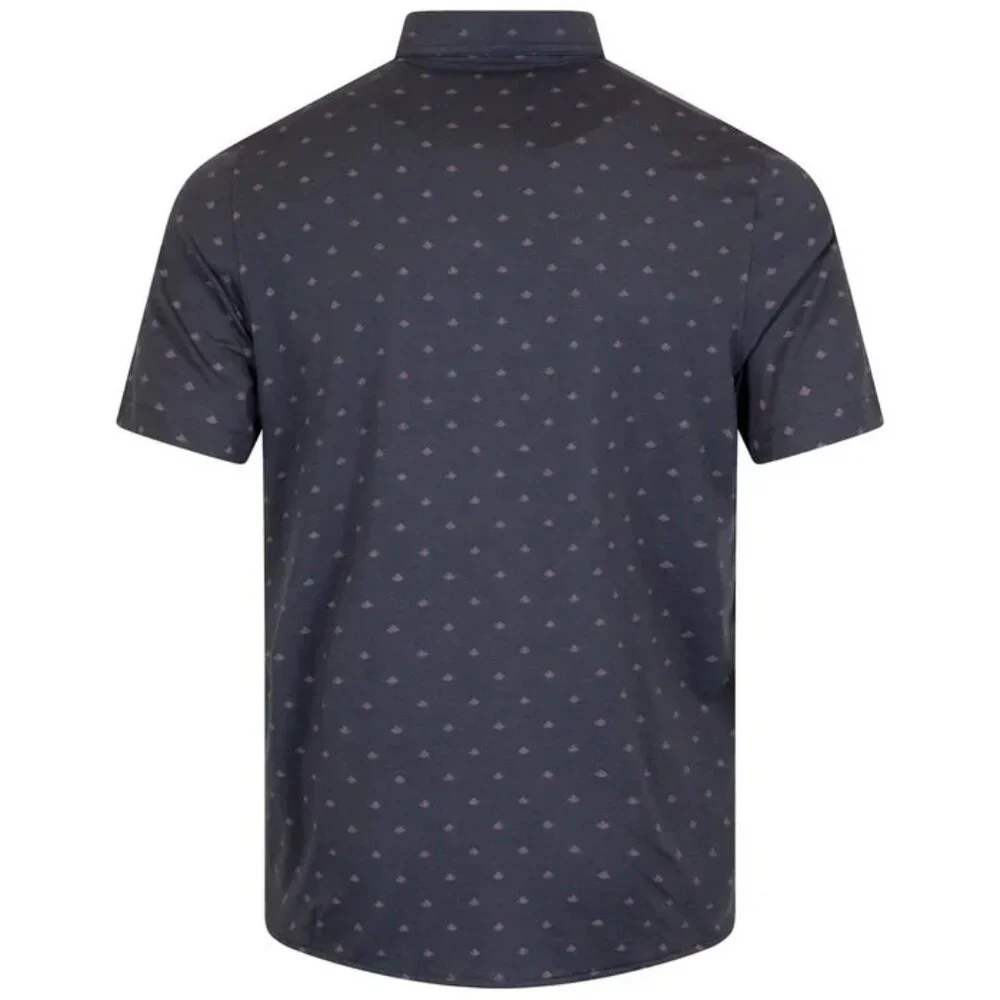 Travis Mathew Size Medium Set A Course Polo Shirt Golf Total Eclipse - Picture 2 of 4